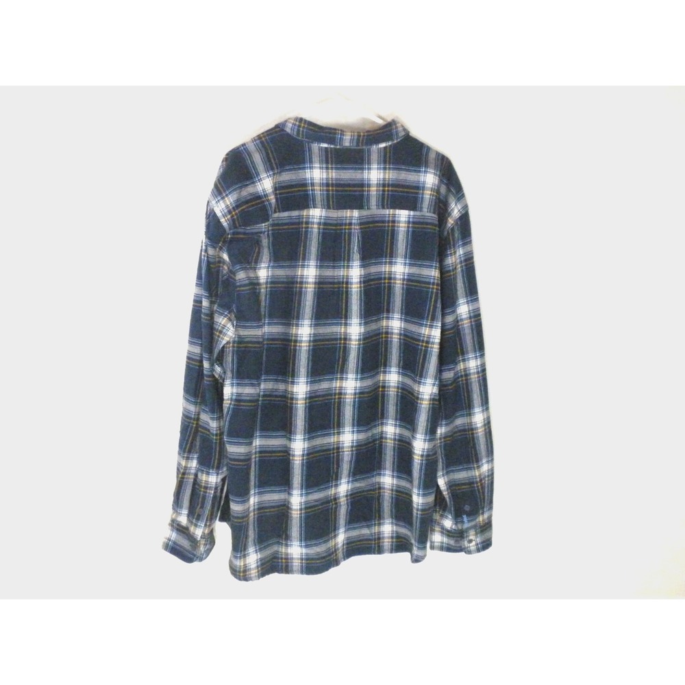 Prana Shirt Mens XXL Blue Los Feliz Flannel Slim Fit Plaid Button Up Mid Weight‎ - Picture 5 of 13